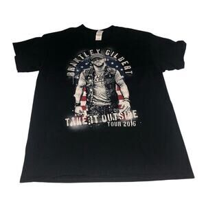 Brantley Gilbert Take it Outside Tour 2016 Shirt Black Size L Short Sleeve Dates